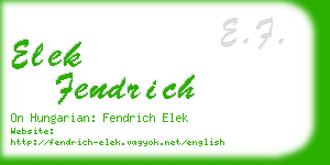 elek fendrich business card